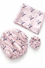 ست مراقبت از مو ساتن (کلاه + کش مو + روبالشی) - تصویر 4