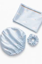 ست مراقبت از مو ساتن (کلاه + کش مو + روبالشی)